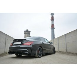 Накладки сплиттеры боковые на задний бампер на Mercedes CLA C117 A45 AMG рестайл